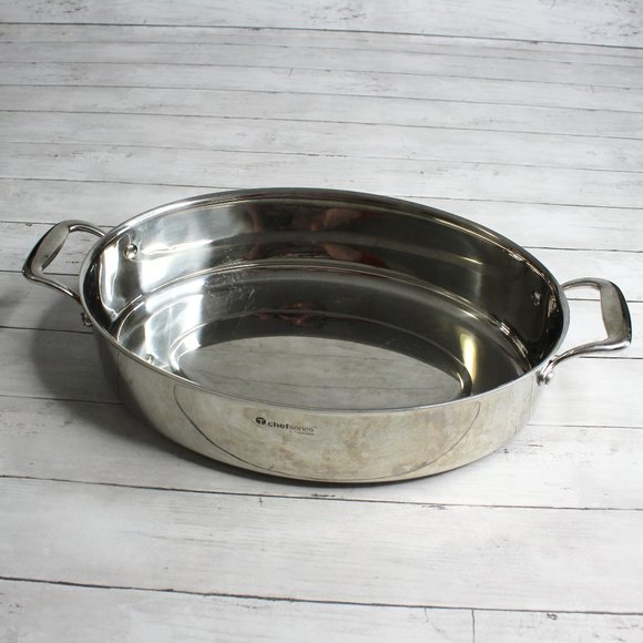 Tupperware Chef Series Stainless Steel Open Turkey Roaster Oven Pan - Picture 1 of 6